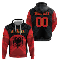 Custom Football 2026 Albania Black Zip Hoodie Kuqezinjte Come On