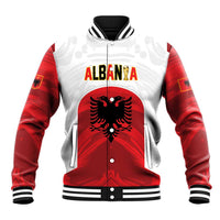 Custom Football 2026 Albania White Baseball Jacket Kuqezinjte Come On