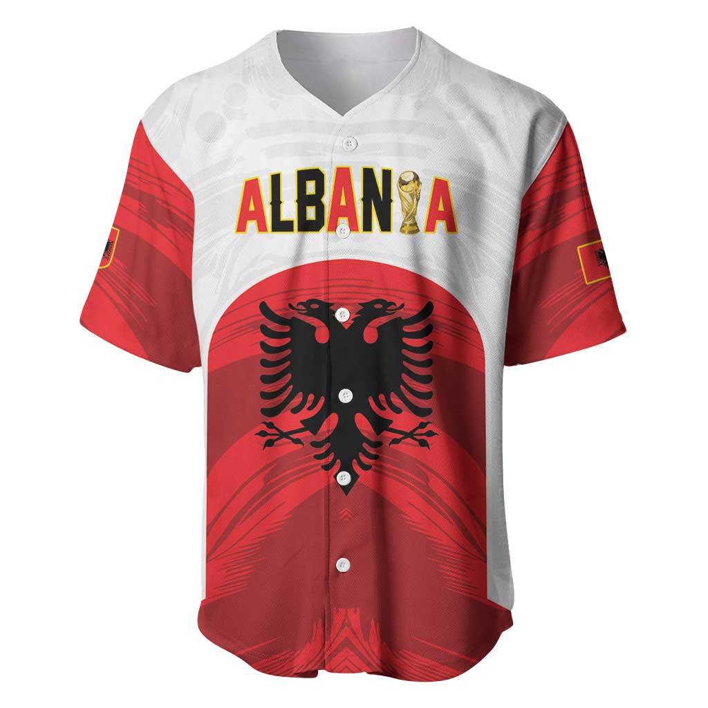 Custom Football 2026 Albania White Baseball Jersey Kuqezinjte Come On