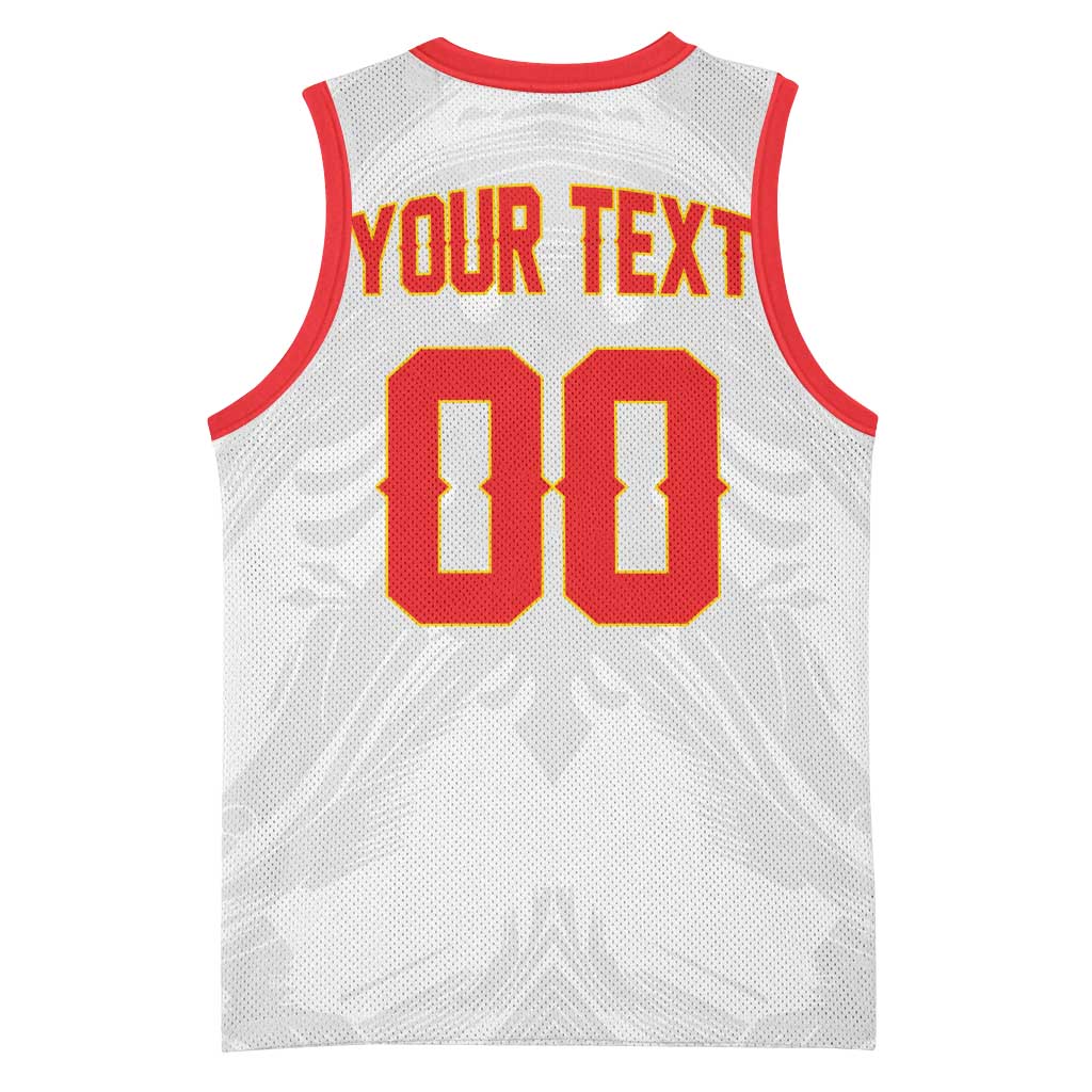 Custom Football 2026 Albania White Basketball Jersey Kuqezinjte Come On