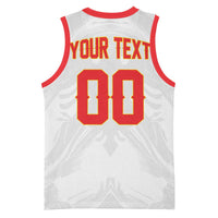 Custom Football 2026 Albania White Basketball Jersey Kuqezinjte Come On