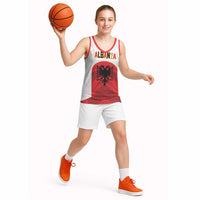 Custom Football 2026 Albania White Basketball Jersey Kuqezinjte Come On