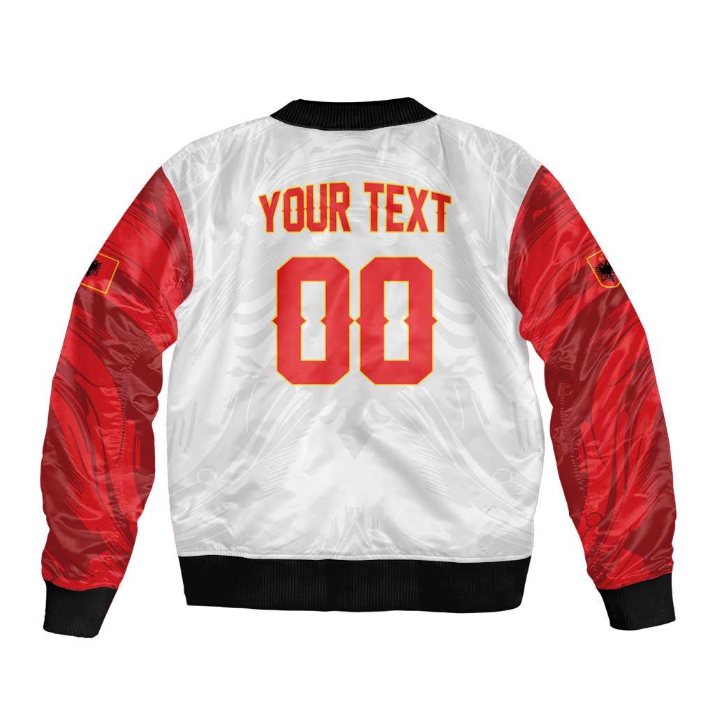 Custom Football 2026 Albania White Bomber Jacket Kuqezinjte Come On