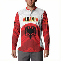 Custom Football 2026 Albania White Button Sweatshirt Kuqezinjte Come On