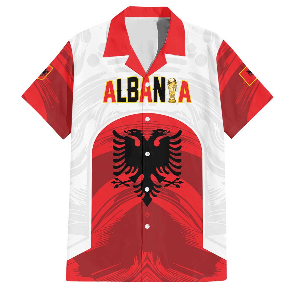 Custom Football 2026 Albania White Hawaiian Shirt Kuqezinjte Come On