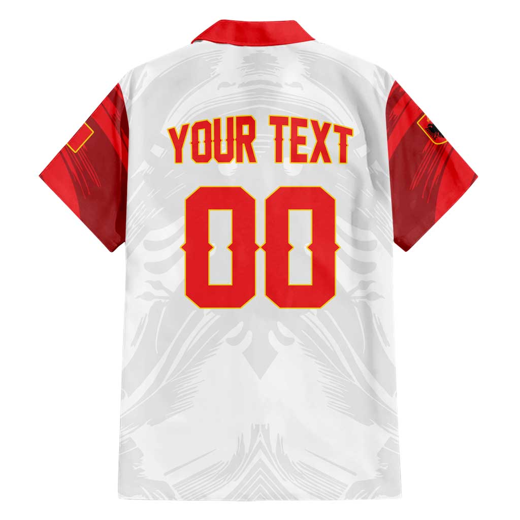 Custom Football 2026 Albania White Hawaiian Shirt Kuqezinjte Come On