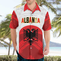Custom Football 2026 Albania White Hawaiian Shirt Kuqezinjte Come On
