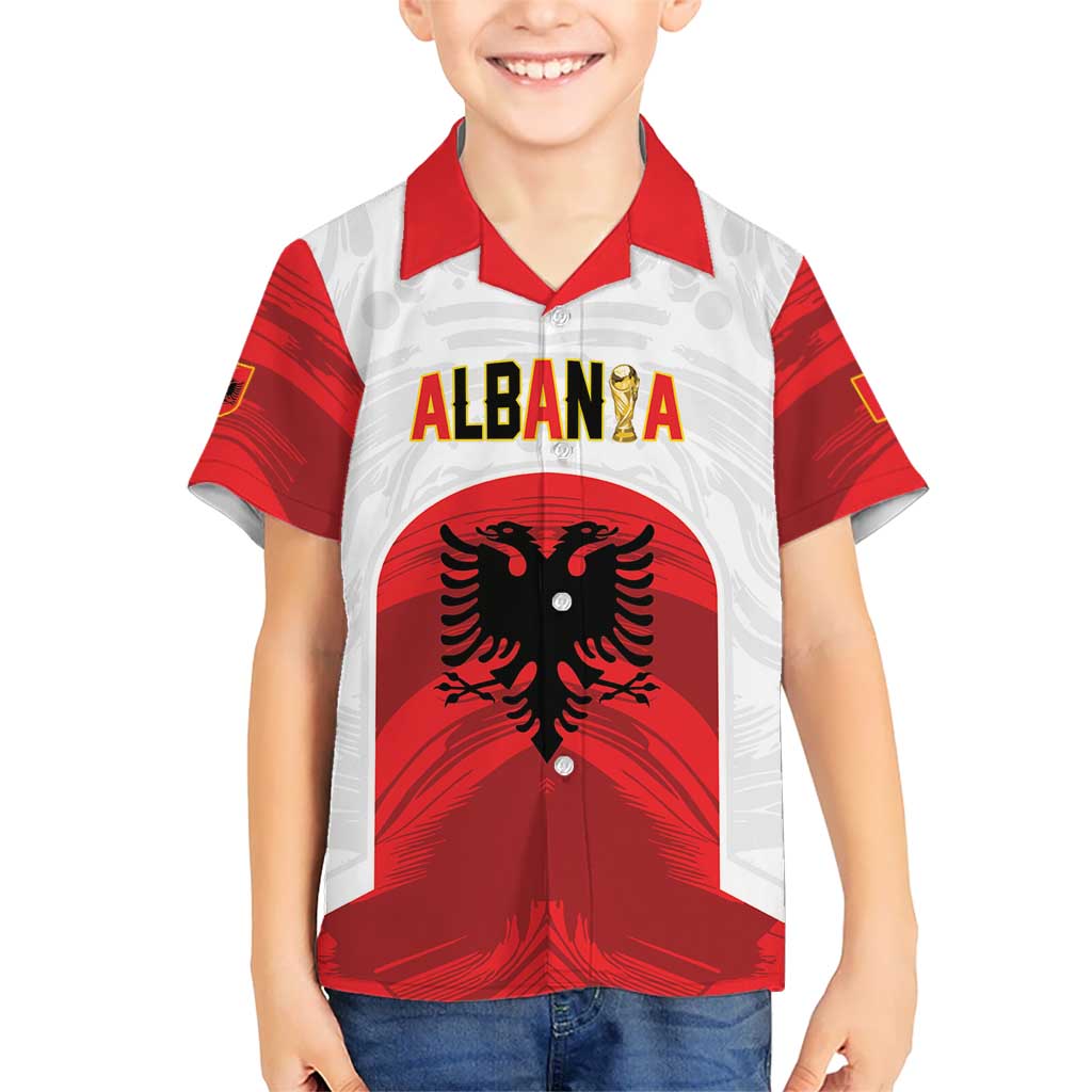 Custom Football 2026 Albania White Hawaiian Shirt Kuqezinjte Come On