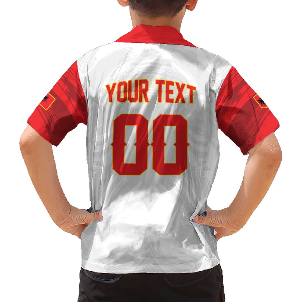 Custom Football 2026 Albania White Hawaiian Shirt Kuqezinjte Come On
