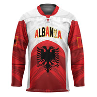Custom Football 2026 Albania White Hockey Jersey Kuqezinjte Come On