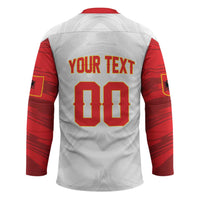 Custom Football 2026 Albania White Hockey Jersey Kuqezinjte Come On