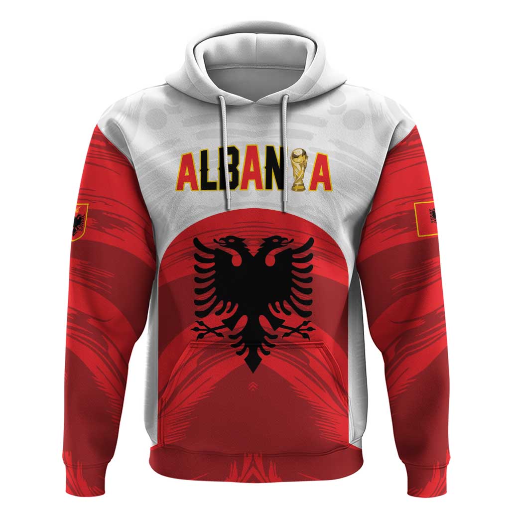 Custom Football 2026 Albania White Hoodie Kuqezinjte Come On