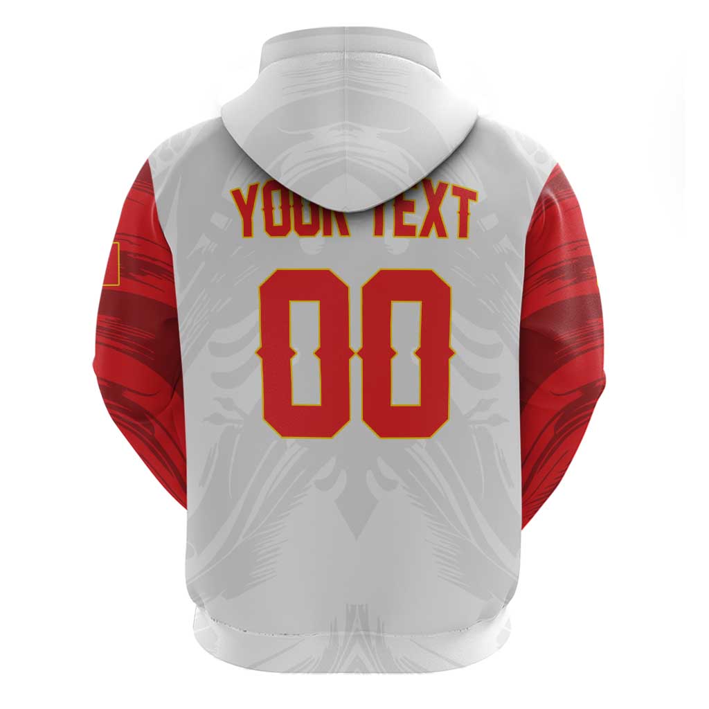 Custom Football 2026 Albania White Hoodie Kuqezinjte Come On
