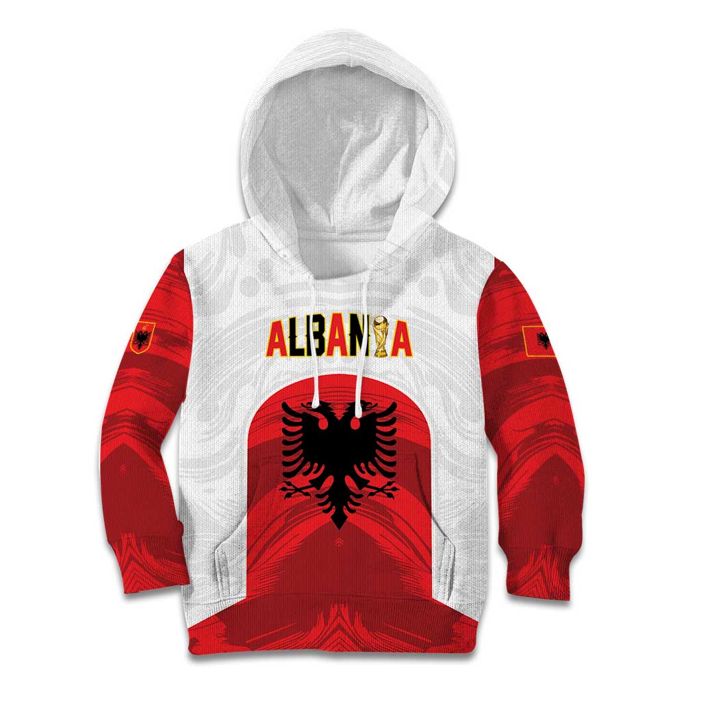 Custom Football 2026 Albania White Kid Hoodie Kuqezinjte Come On