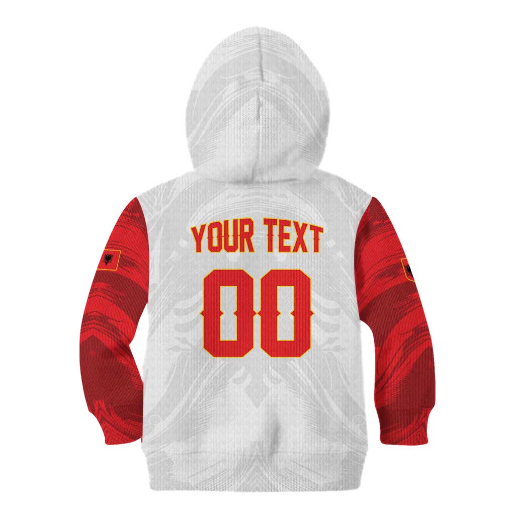Custom Football 2026 Albania White Kid Hoodie Kuqezinjte Come On