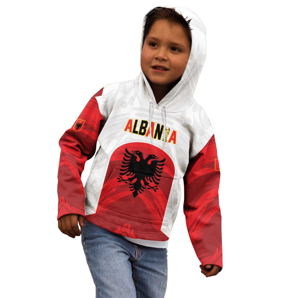 Custom Football 2026 Albania White Kid Hoodie Kuqezinjte Come On