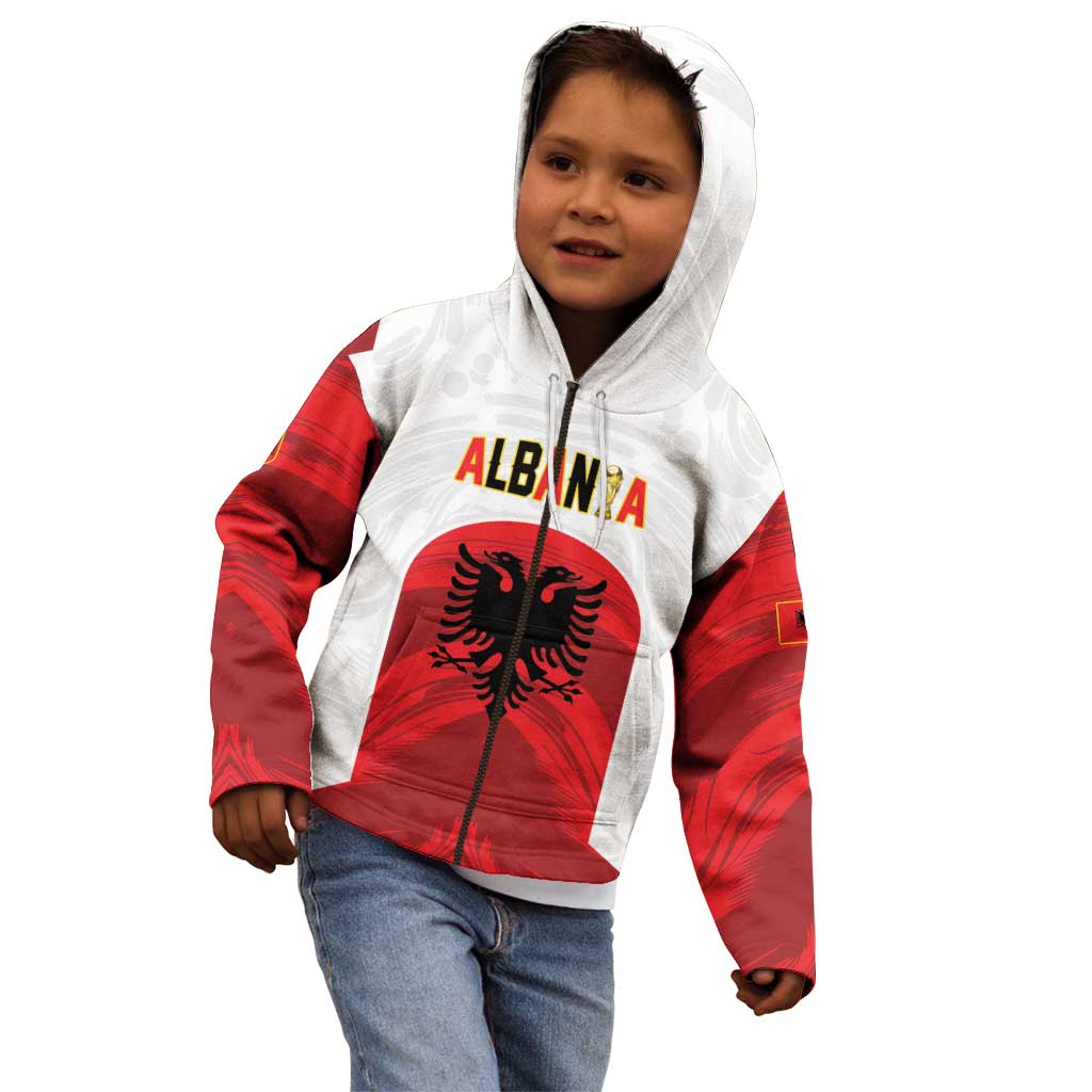 Custom Football 2026 Albania White Kid Hoodie Kuqezinjte Come On