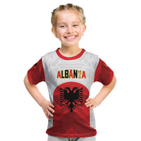 Custom Football 2026 Albania White Kid T Shirt Kuqezinjte Come On