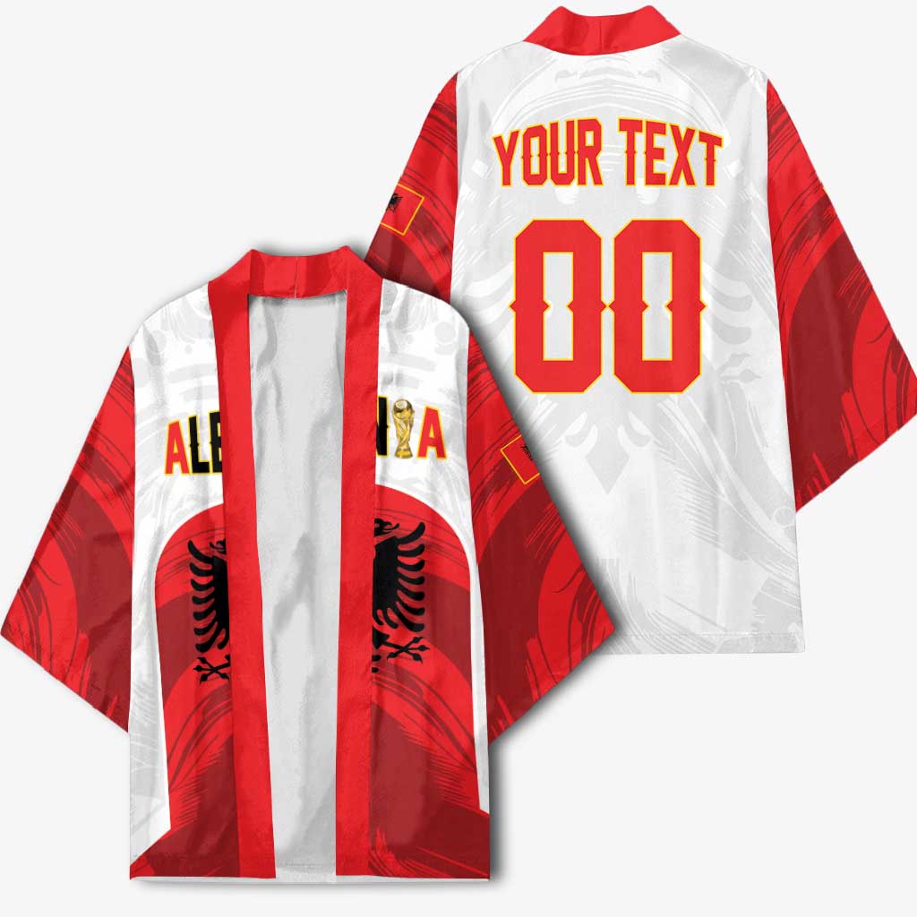 Custom Football 2026 Albania White Kimono Kuqezinjte Come On