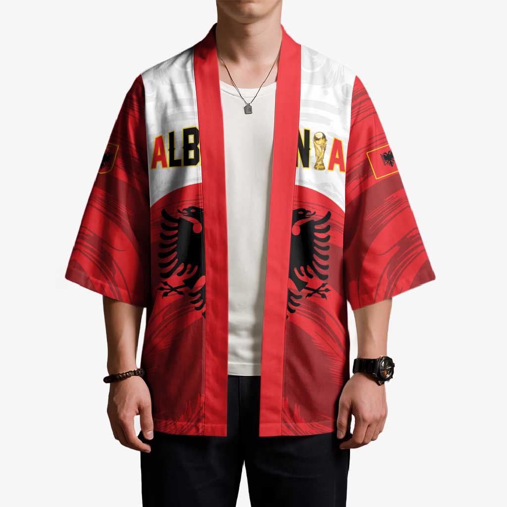 Custom Football 2026 Albania White Kimono Kuqezinjte Come On