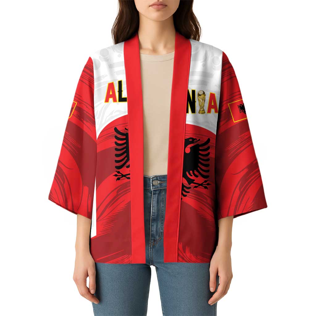 Custom Football 2026 Albania White Kimono Kuqezinjte Come On