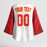 Custom Football 2026 Albania White Kimono Sleeve Blouse Kuqezinjte Come On