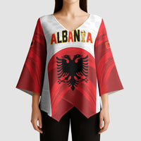 Custom Football 2026 Albania White Kimono Sleeve Blouse Kuqezinjte Come On