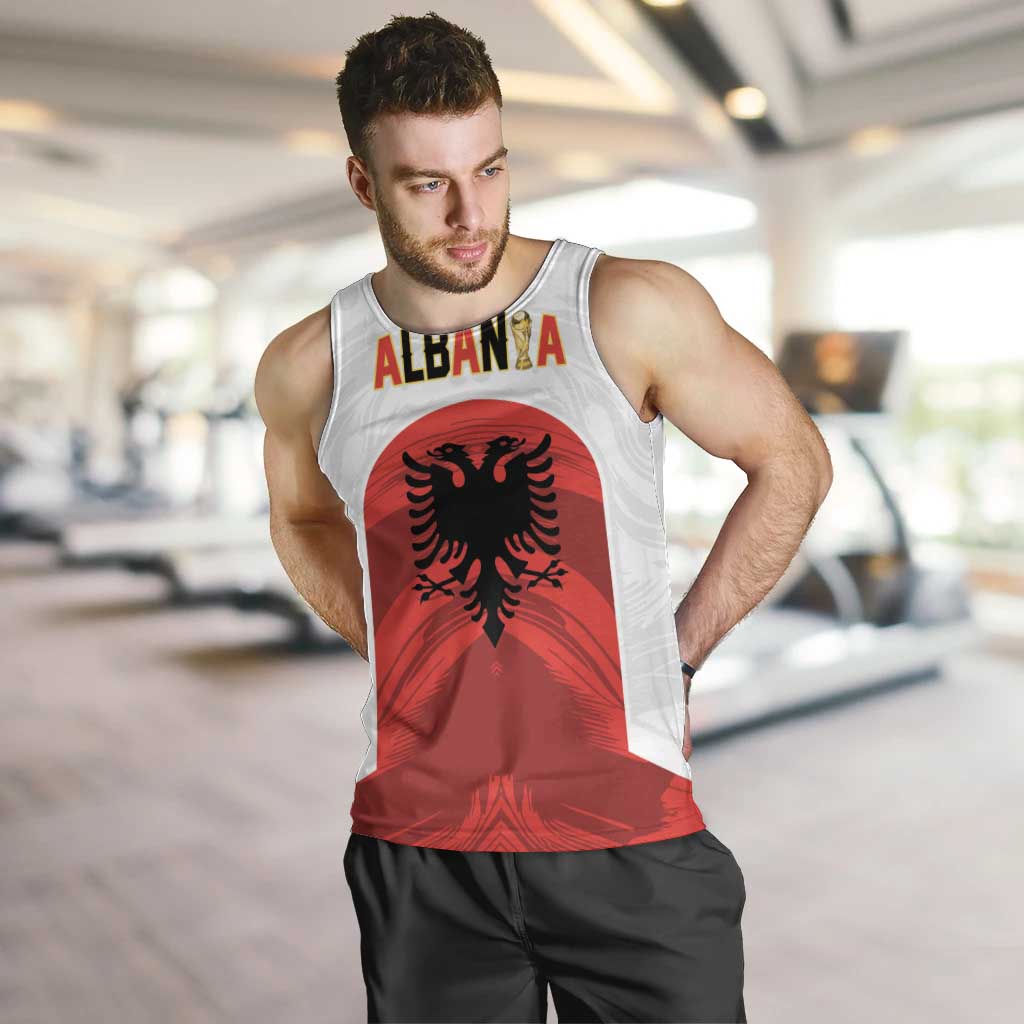 Custom Football 2026 Albania White Men Tank Top Kuqezinjte Come On