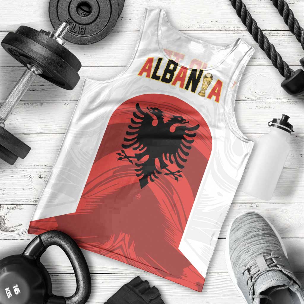 Custom Football 2026 Albania White Men Tank Top Kuqezinjte Come On