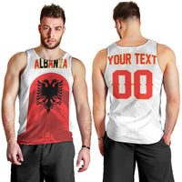 Custom Football 2026 Albania White Men Tank Top Kuqezinjte Come On