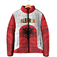 Custom Football 2026 Albania White Padded Jacket Kuqezinjte Come On
