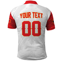 Custom Football 2026 Albania White Polo Shirt Kuqezinjte Come On