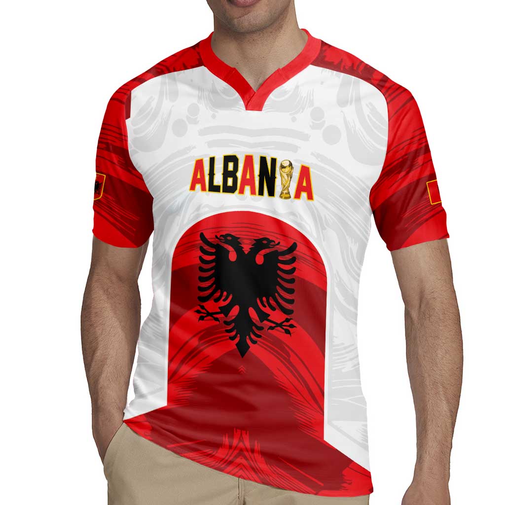 Custom Football 2026 Albania White Rugby Jersey Kuqezinjte Come On