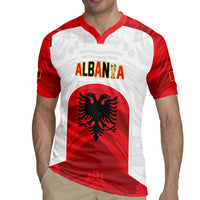 Custom Football 2026 Albania White Rugby Jersey Kuqezinjte Come On