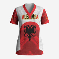 Custom Football 2026 Albania White Scrub Top Kuqezinjte Come On
