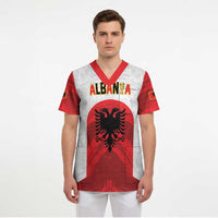 Custom Football 2026 Albania White Scrub Top Kuqezinjte Come On
