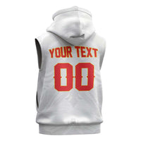 Custom Football 2026 Albania White Sleeveless Hoodie Kuqezinjte Come On