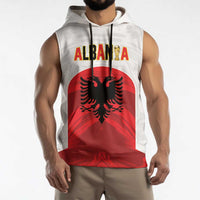 Custom Football 2026 Albania White Sleeveless Hoodie Kuqezinjte Come On