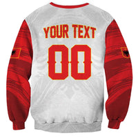 Custom Football 2026 Albania White Sweatshirt Kuqezinjte Come On