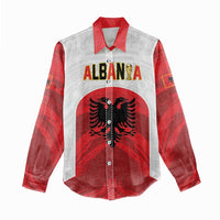 Custom Football 2026 Albania White Women Casual Shirt Kuqezinjte Come On