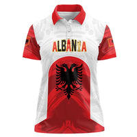 Custom Football 2026 Albania White Women Polo Shirt Kuqezinjte Come On