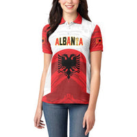 Custom Football 2026 Albania White Women Polo Shirt Kuqezinjte Come On