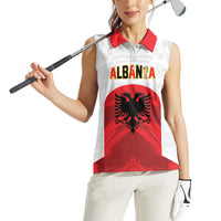 Custom Football 2026 Albania White Women Sleeveless Polo Shirt Kuqezinjte Come On
