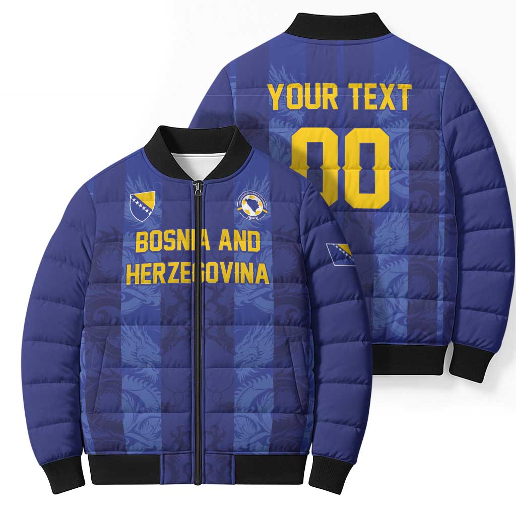 Custom Football 2026 Bosnia and Herzegovina Bomber Puffer Jacket Zmajevi Go Champion