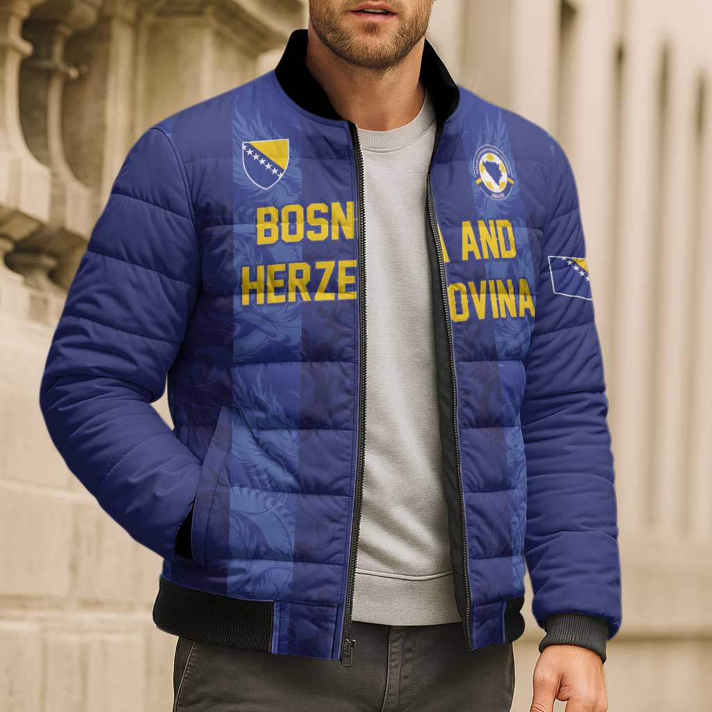 Custom Football 2026 Bosnia and Herzegovina Bomber Puffer Jacket Zmajevi Go Champion