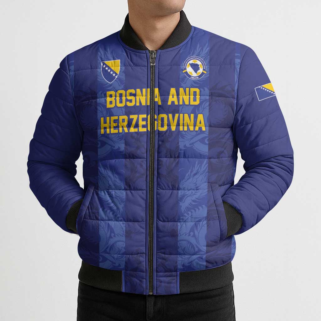Custom Football 2026 Bosnia and Herzegovina Bomber Puffer Jacket Zmajevi Go Champion
