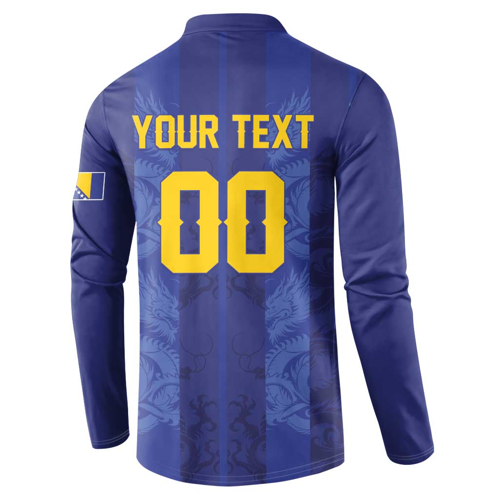 Custom Football 2026 Bosnia and Herzegovina Button Sweatshirt Zmajevi Go Champion