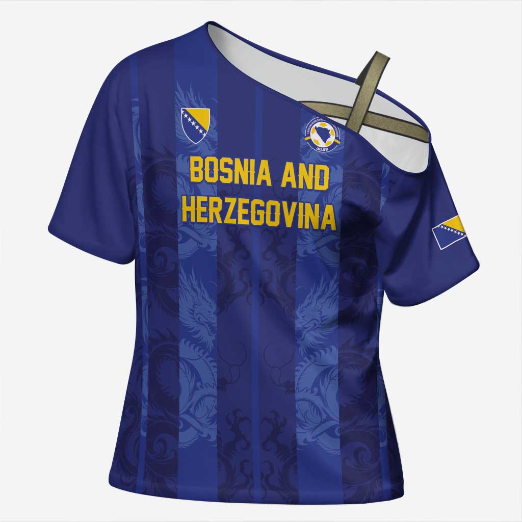 Custom Football 2026 Bosnia and Herzegovina Cross Shoulder Shirt Zmajevi Go Champion