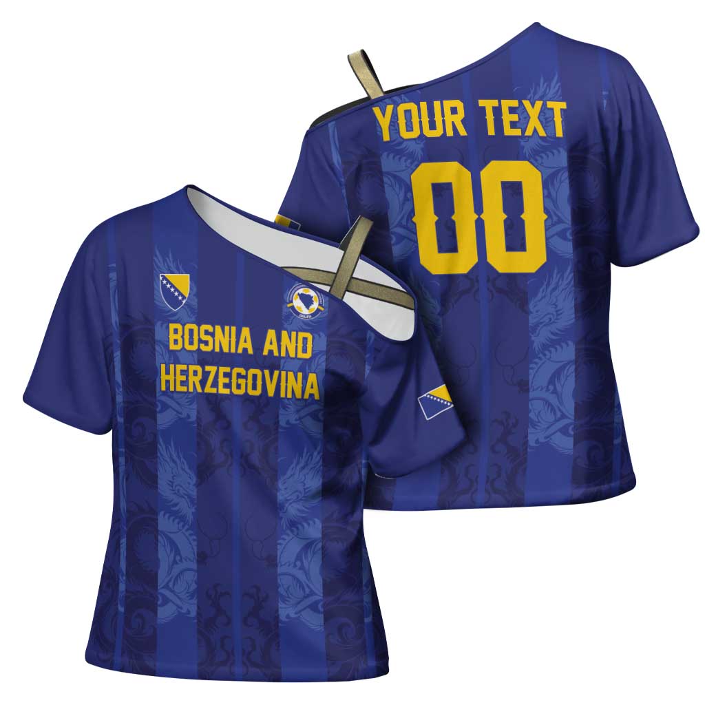 Custom Football 2026 Bosnia and Herzegovina Cross Shoulder Shirt Zmajevi Go Champion