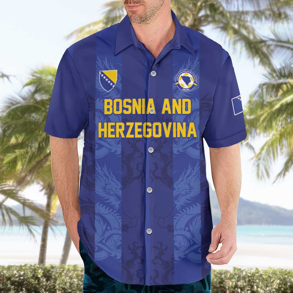 Custom Football 2026 Bosnia and Herzegovina Hawaiian Shirt Zmajevi Go Champion